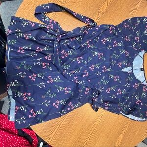 SHEIN dress blue flowers with belt.